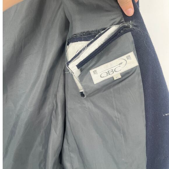 Vtg Y2K QBC Quarterback NFL Wool Mens Sz XL Blazer Preppy Ivy Retro Varsity 80s - Picture 9 of 11